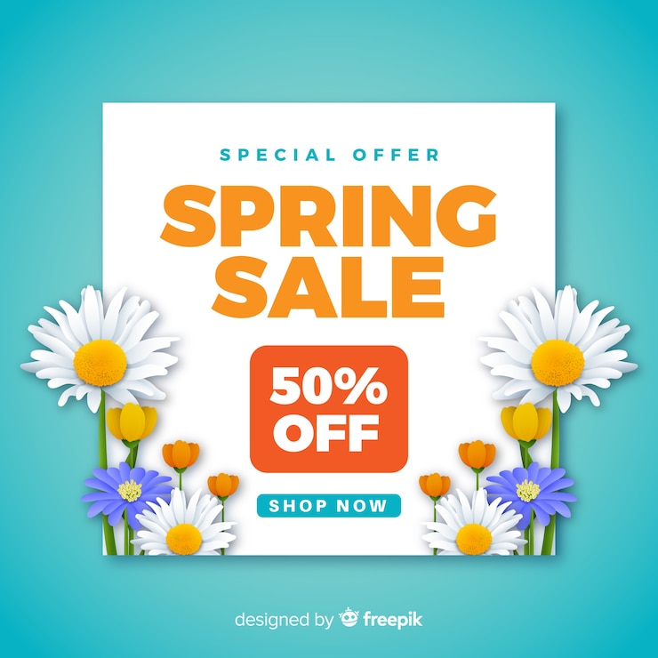 Vector Gratis realistic daisies spring sale background