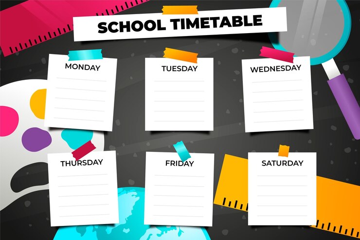 Vector Gratis realistic design back to school timetable