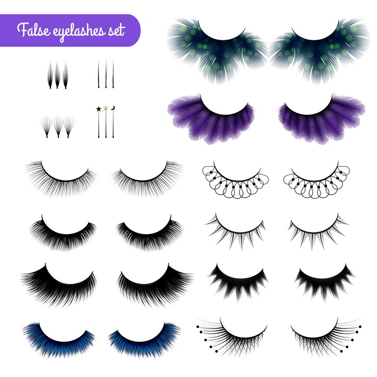 Vector Gratis realistic false eye lashes set