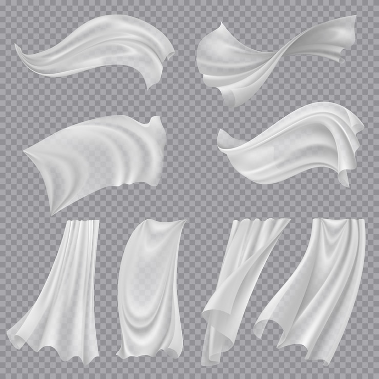 Vector Gratis realistic fluttering cloths transparent background