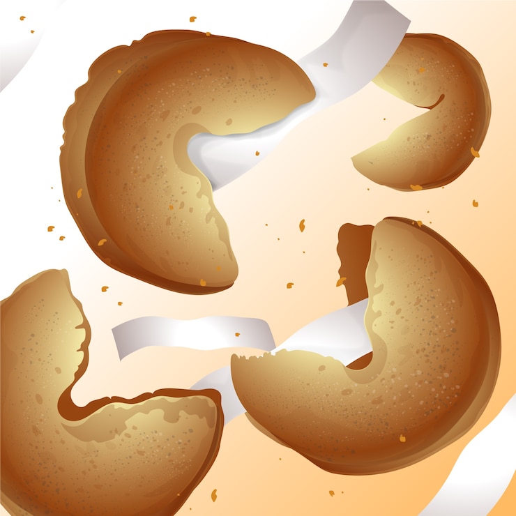 Vector Gratis realistic fortune cookie illustration