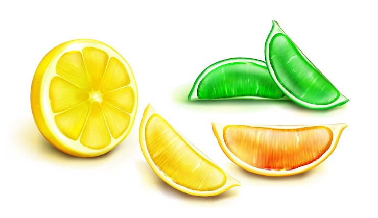Vector Gratis realistic fresh lemon set