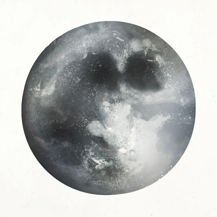 Vector Gratis realistic full moon element vector