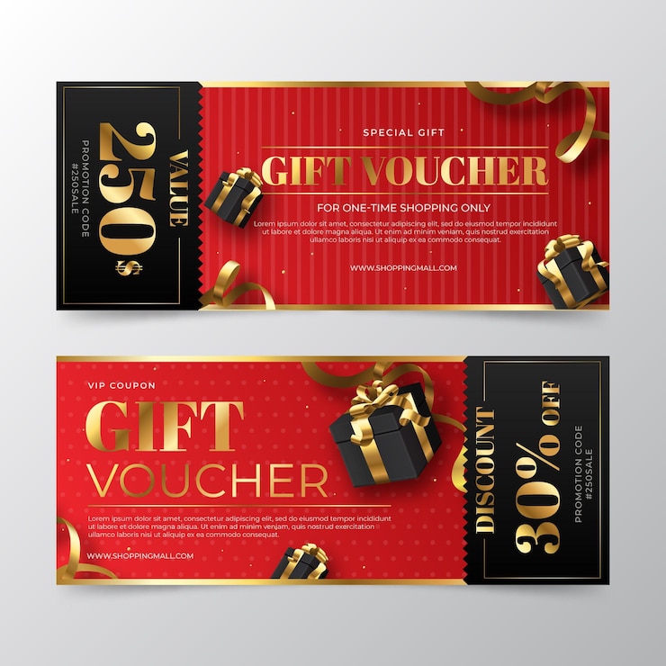 Vector Gratis realistic gift voucher banners pack
