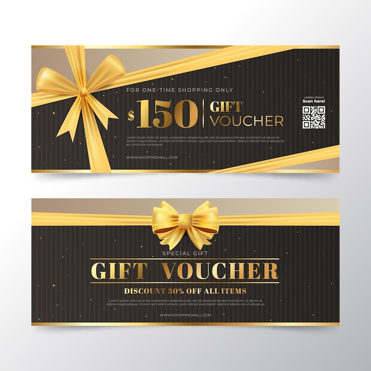 Vector Gratis realistic gift voucher banners pack