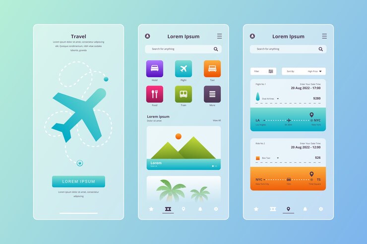 Vector Gratis realistic glassmorphism mobile app template