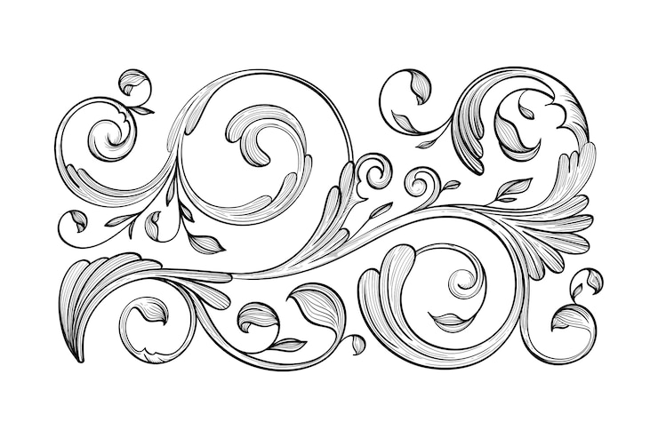Vector Gratis realistic hand drawn ornamental border