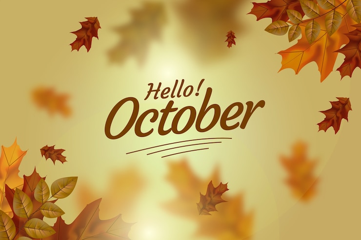 Vector Gratis realistic hello october background for autumn celebration