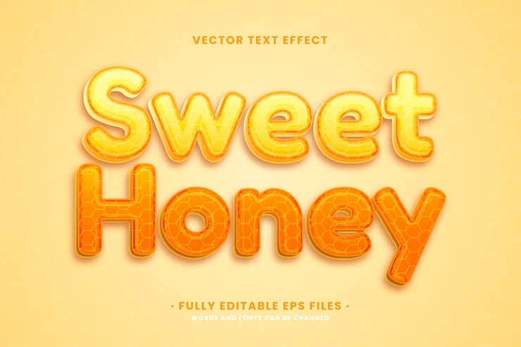 Vector Gratis realistic honey text effect