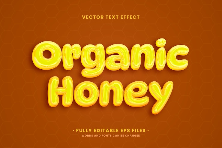 Vector Gratis realistic honey text effect