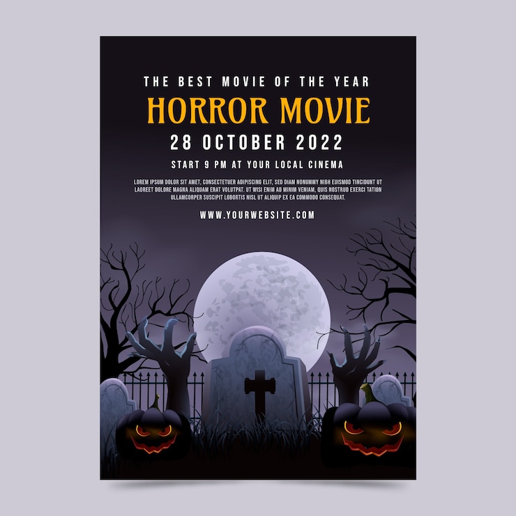 Vector Gratis realistic  horror movie poster