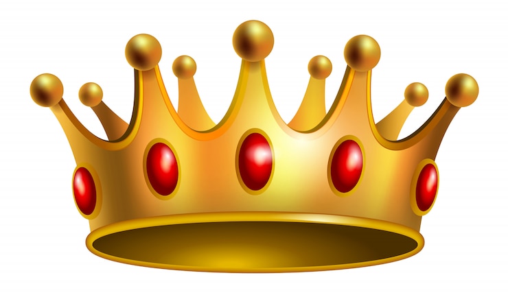 Vector Gratis realistic illustration of gold crown with red gems. jewelry, award, royalty. 