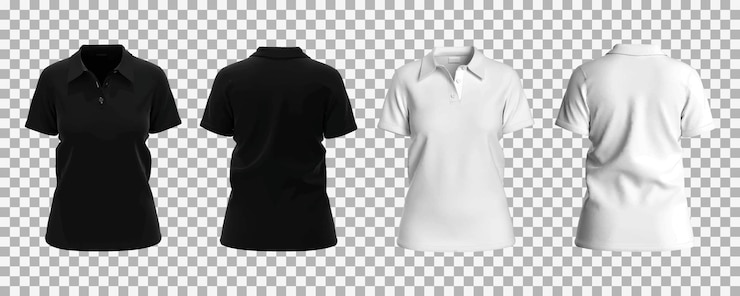 Vector Gratis realistic mockup of female white and black polo shirt