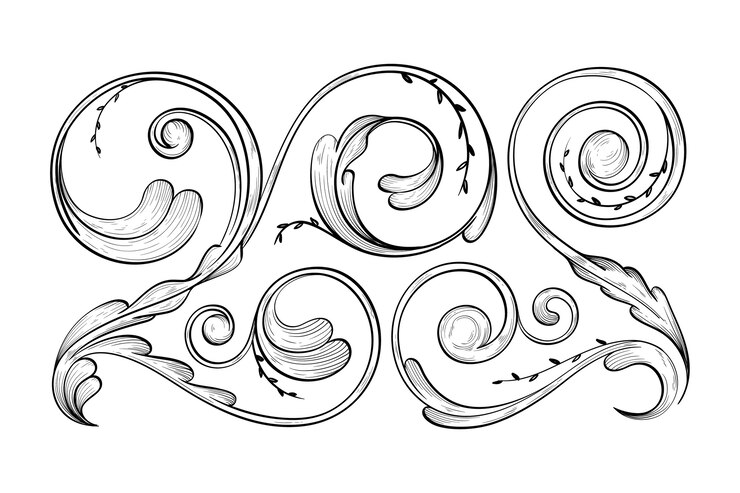 Vector Gratis realistic ornamental hand-drawn border