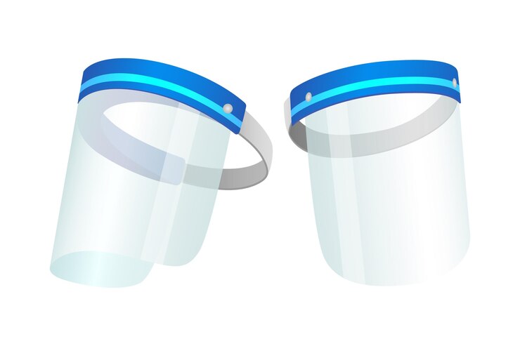 Vector Gratis realistic plastic face shield on white background