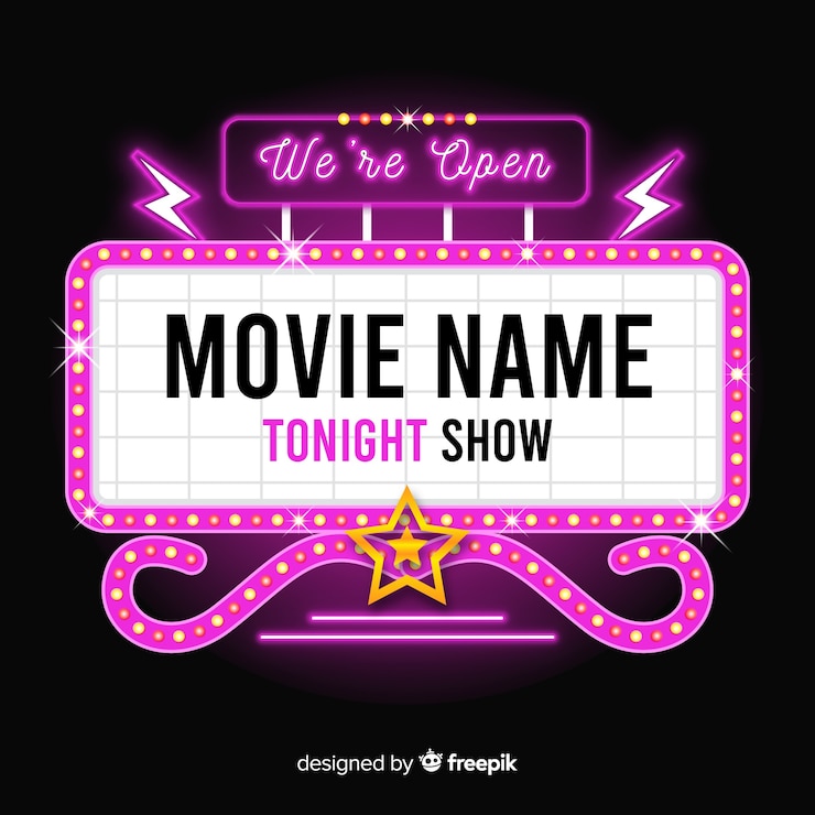 Vector Gratis realistic retro theatre sign concept