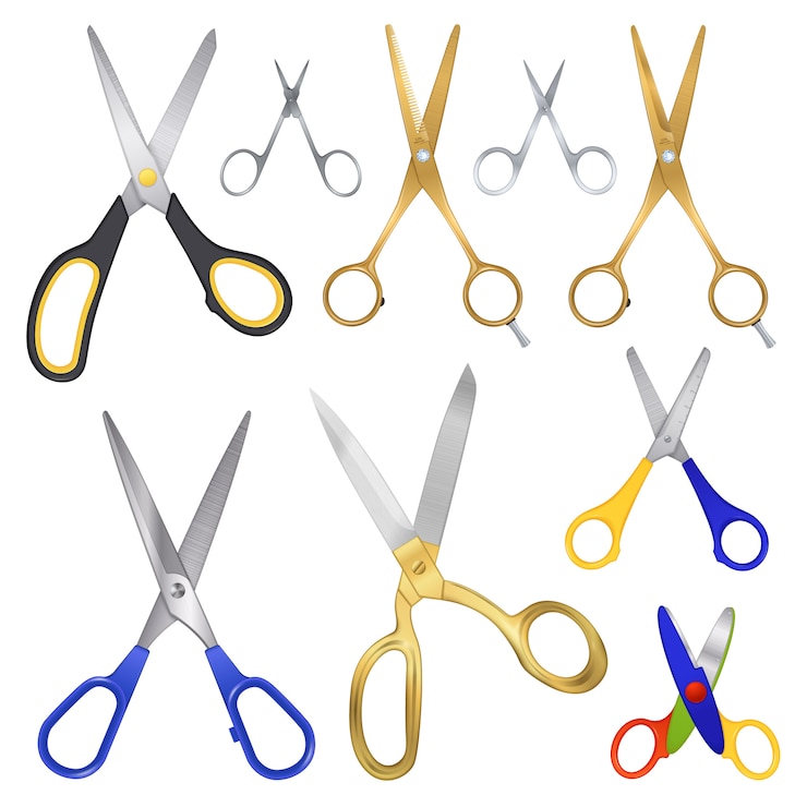 Vector Gratis realistic scissor family collection