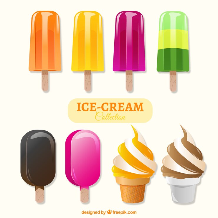 Vector Gratis realistic selection of appetizing ice creams