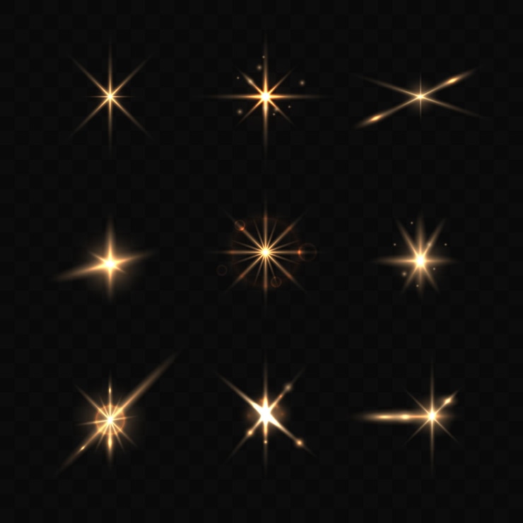 Vector Gratis realistic sparkling star collection