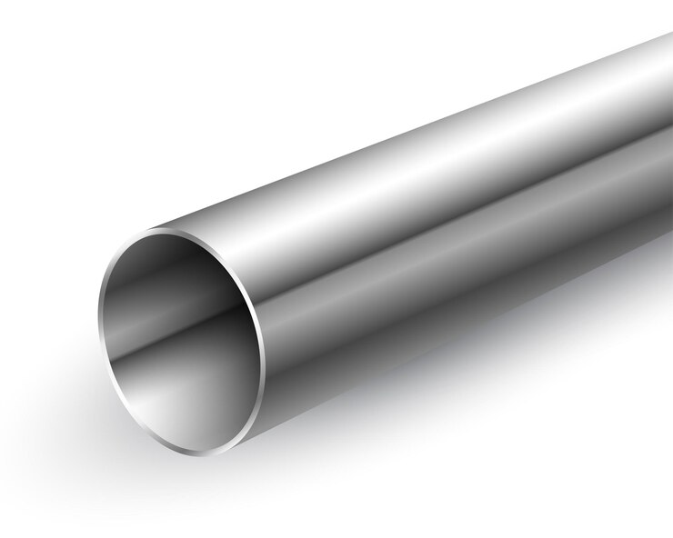 Vector Gratis realistic stainless steel pipeline background for pvc or plumbing