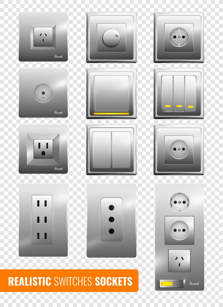 Vector Gratis realistic switches and sockets