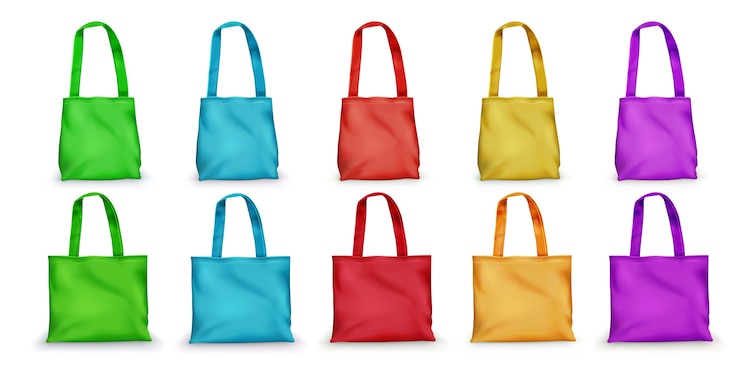 Vector Gratis realistic tote bags design set