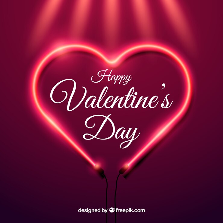 Vector Gratis realistic valentine's day background with neon light