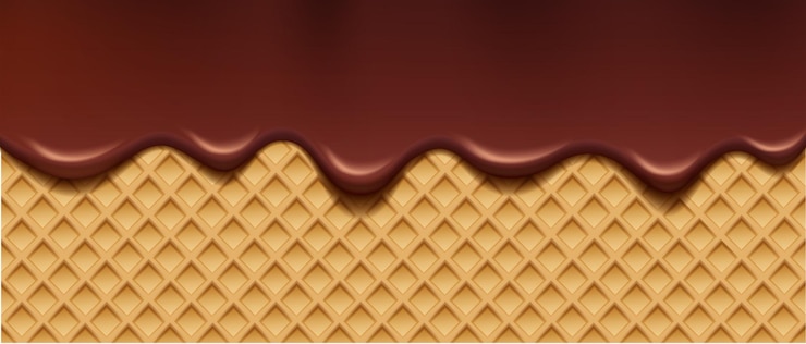 Vector Gratis realistic vector illustration liquid hot chocolate dripping on the wafer