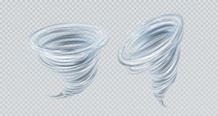 Vector Gratis realistic vector tornado swirl isolated on transparent background