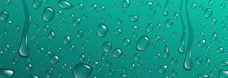 Vector Gratis realistic water drops on turquoise surface