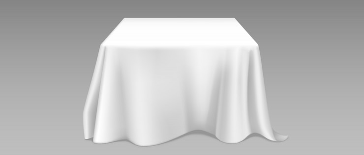 Vector Gratis  realistic white tablecloth on square table