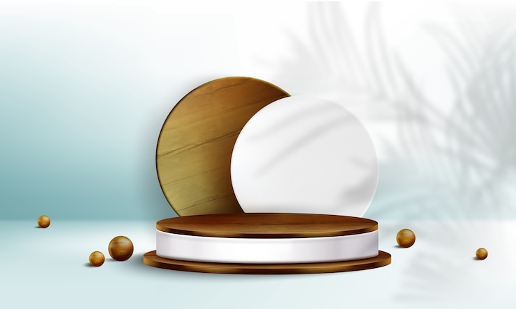 Vector Gratis realistic wooden podium background