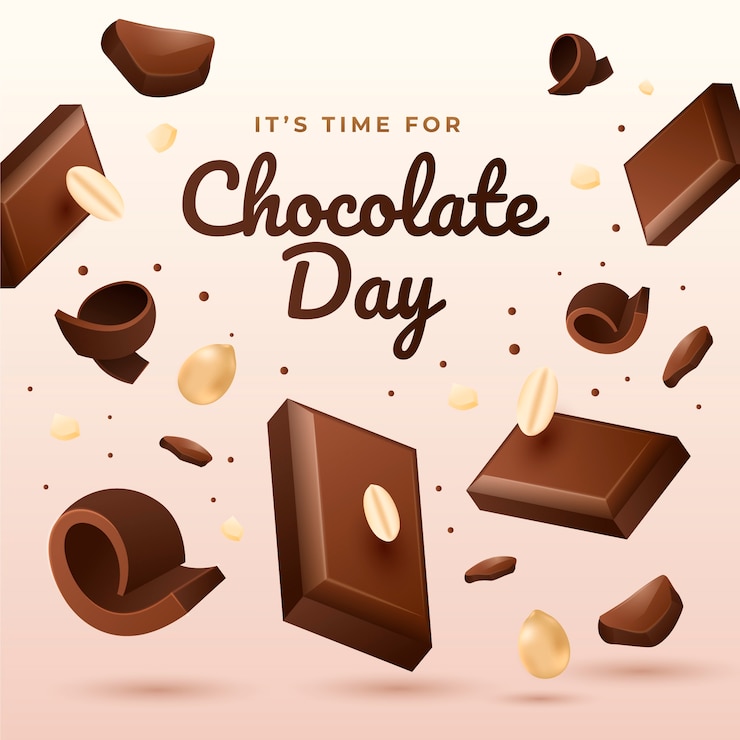 Vector Gratis realistic world chocolate day illustration with chocolate sweets