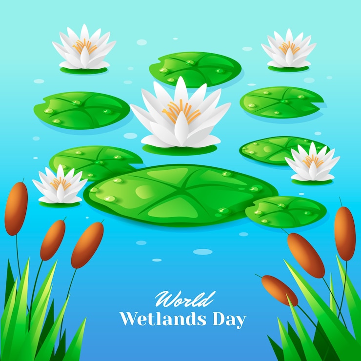 Vector Gratis realistic world wetlands day illustration