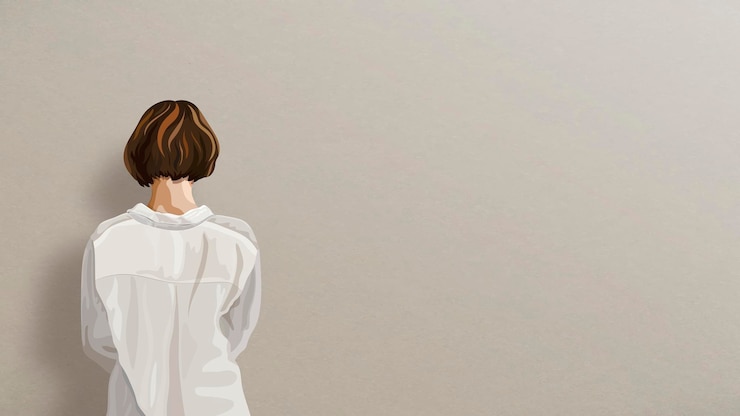 Vector Gratis rear view of woman in a white shirt wallpaper vector