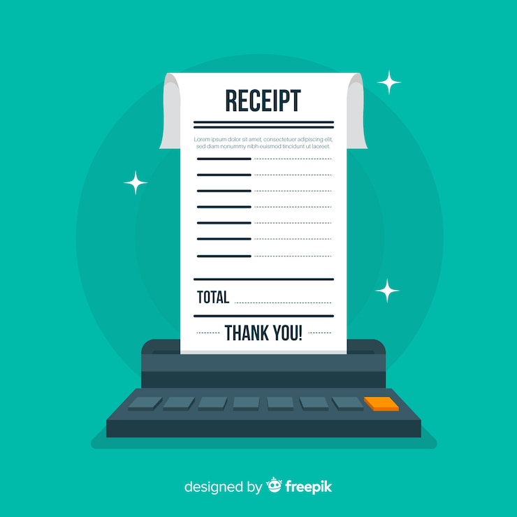 Vector Gratis receipt in flat style on green background