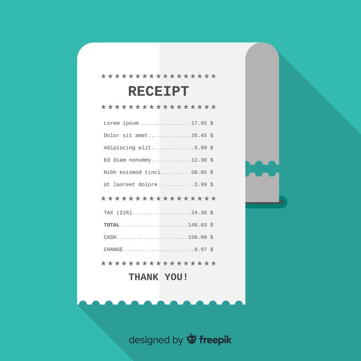 Vector Gratis receipt in flat style