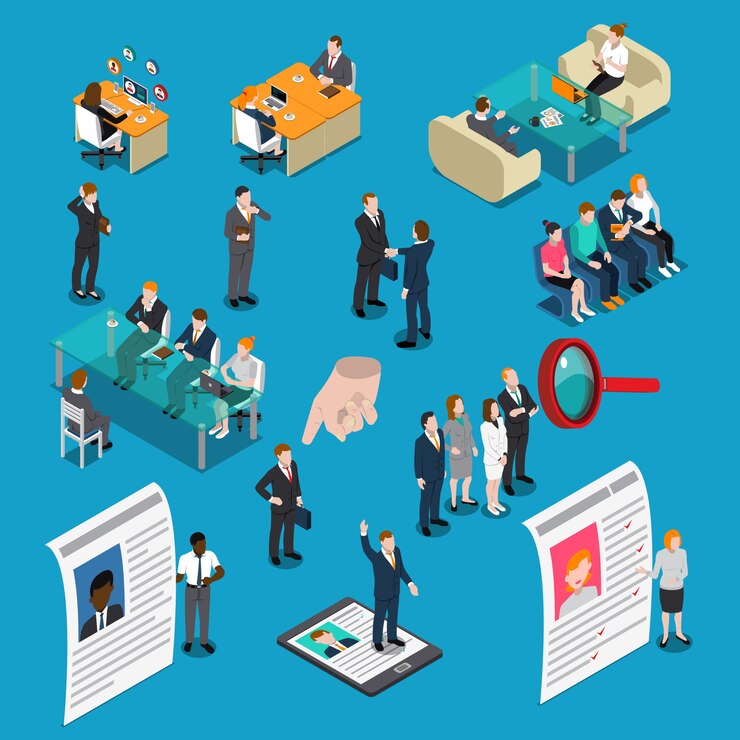 Vector Gratis recruitment hiring isometric people