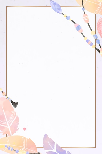 Rectangular Bohemian style frame vector
