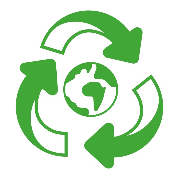 Vector Gratis recycle arrows around globe outline glyph style