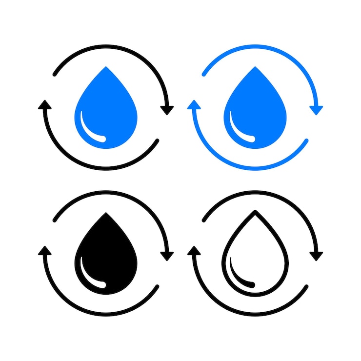 Vector Gratis recycle water two arrows multiple colours