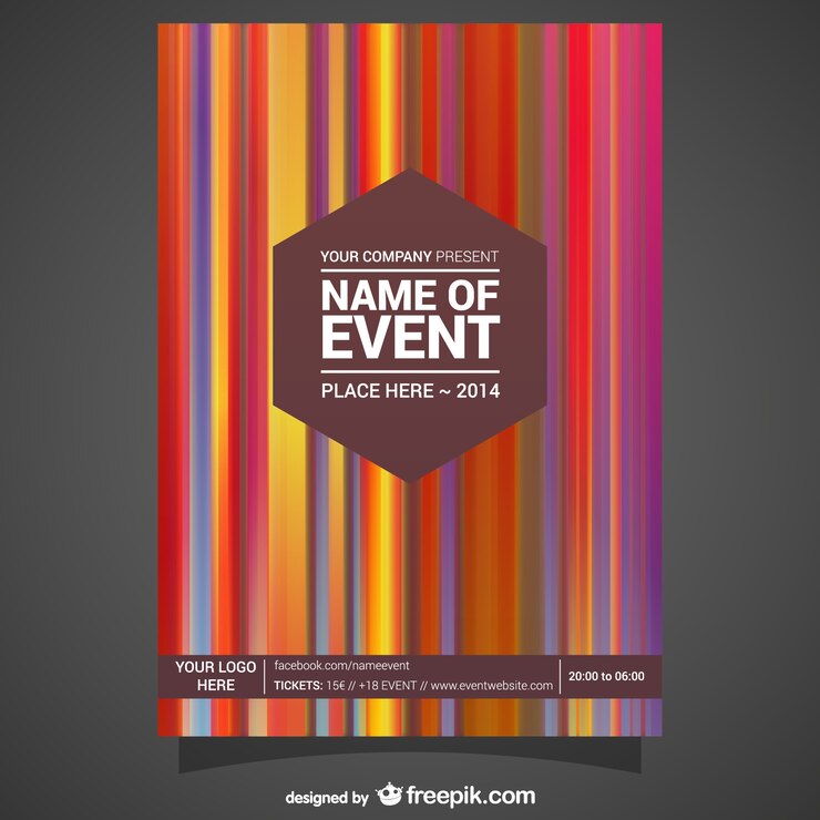 Vector Gratis red and yellow lines event poster