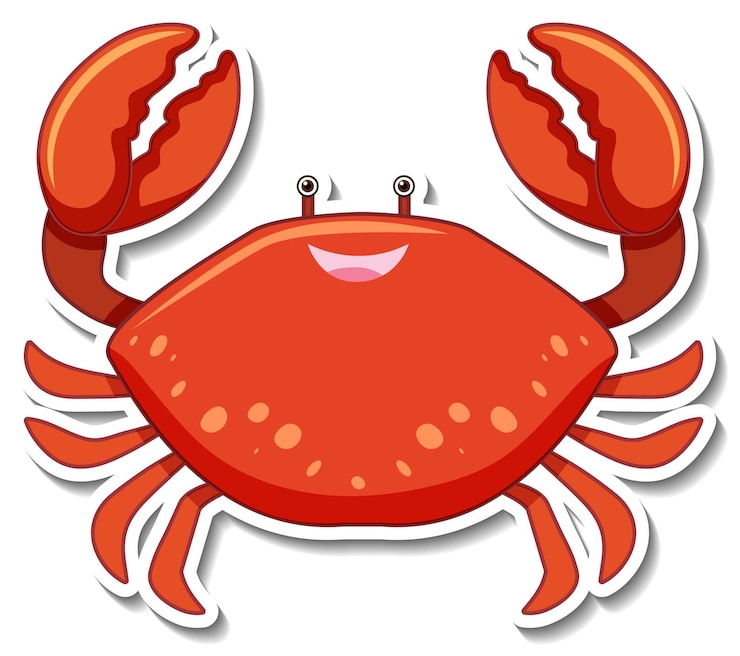 Vector Gratis red crab sea animal cartoon sticker