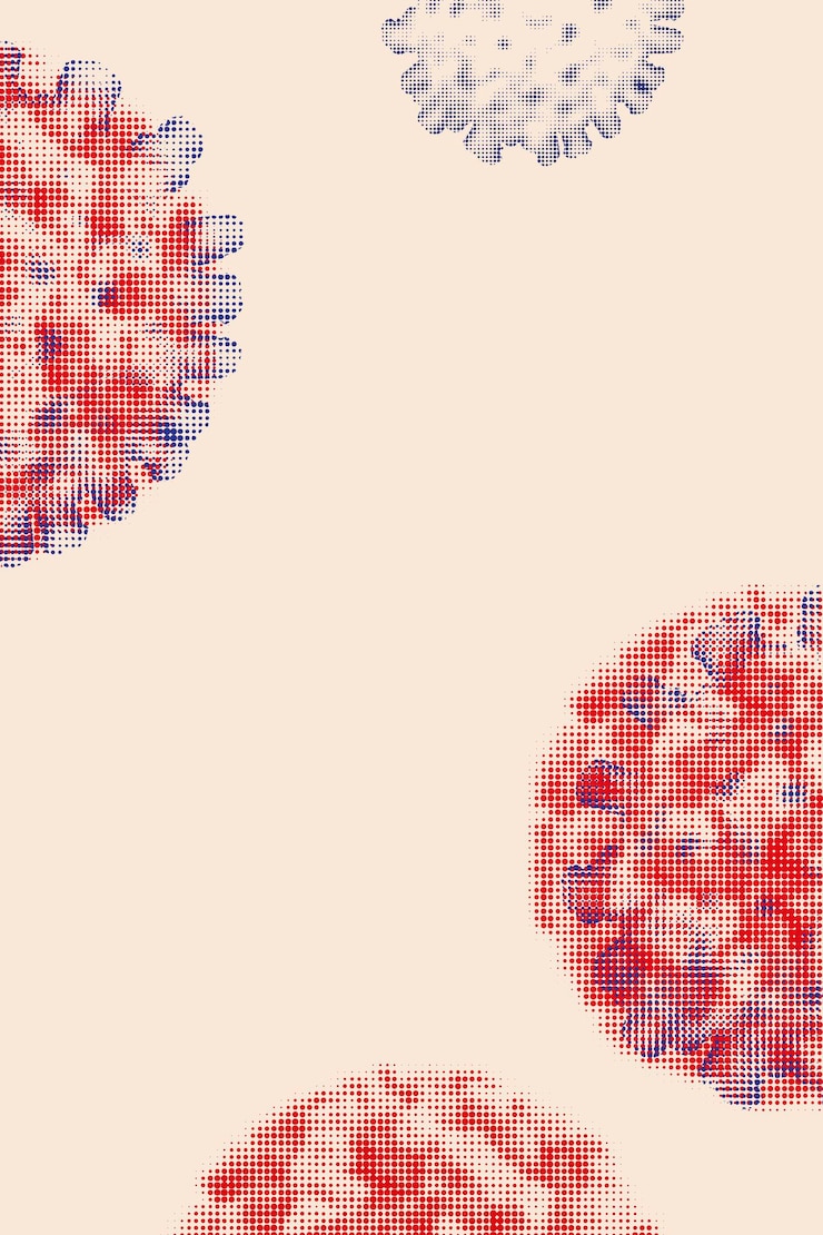 Vector Gratis red halftone coronavirus background vector