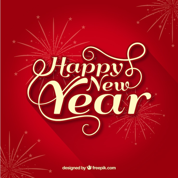 Vector Gratis red happy new year background