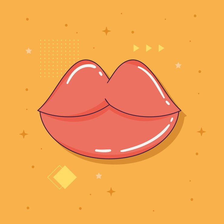 Vector Gratis red lips retro style