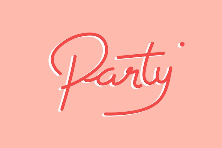 Vector Gratis red party handwritten design vector