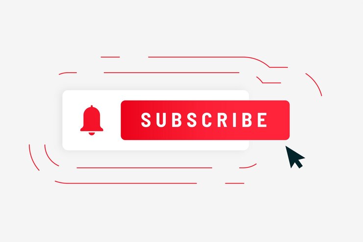 Vector Gratis red subscribe button stand out with eye catching subscription icon vector