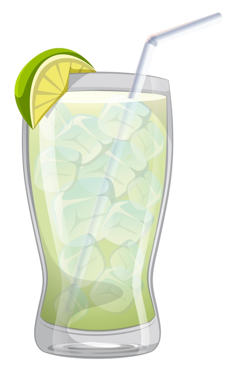 Vector Gratis refreshing lime drink with ice