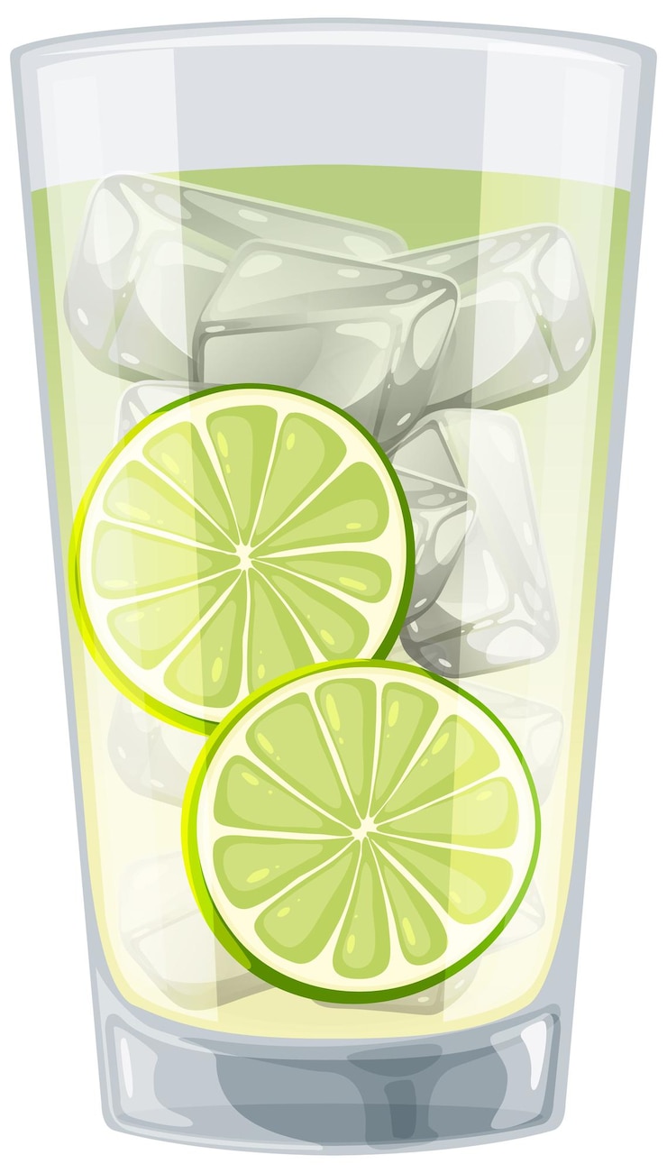 Vector Gratis refreshing lime drink with ice